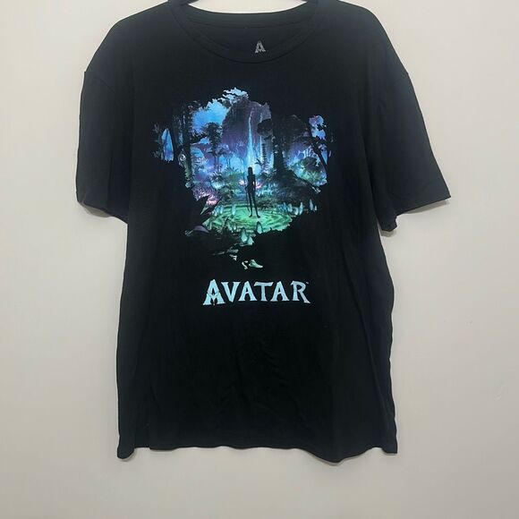 Avatar‎ Mens Black Movie Forest Scene Short Sleeve Crew Neck T-Shirt Large - Picture 1 of 5